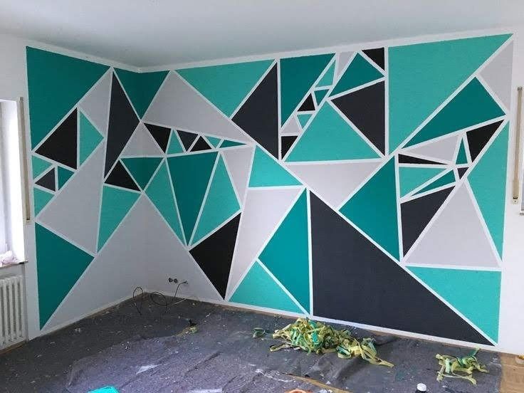 Pin Von Chantal Auf Wohnen In 2020 Wandgemalde Selbstgemacht Wandmuster Geometrische Wand