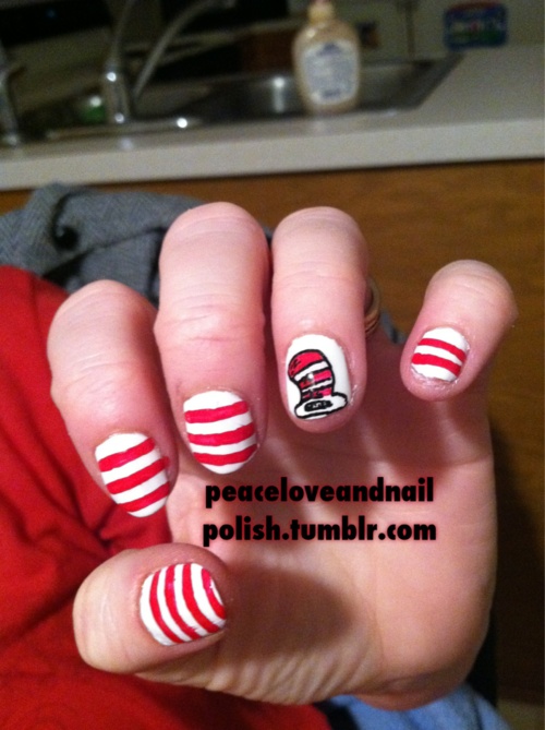 Dr Seuss Nail Art Cat In The Hat This Is Easy Enough Well If I Dr Seuss Nail Art Cat In The Hat This Is Easy Enough Well If I Can T Have Lorax Then Surely
