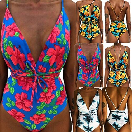 MODOQO Womens Swim Dress Ruffled Padded Push Up Bikini Set Tankini Swimsuit