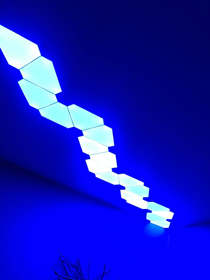 Nano leaf light in bedroom (Ceiling and wall) Video game room design