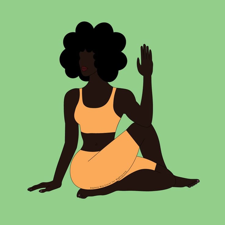 African America Yoga Sticker-Black Woman Fitness 2x2 and 4x4 Sticker-Yogabella Black Woman Yoga Sticker