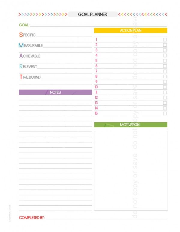 goals journal template