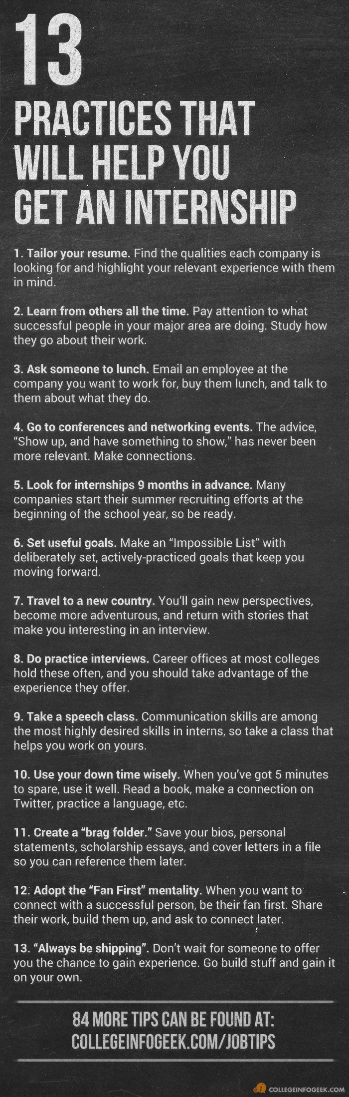 how to get a internship