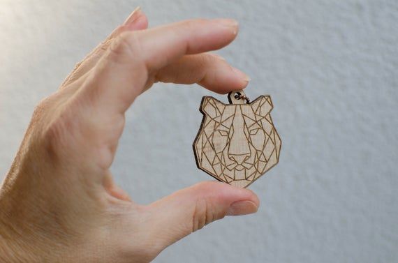 Animal Keychains <b>set</b> of 3 Tiger Lion <b>Panda</b>, geometric design ...