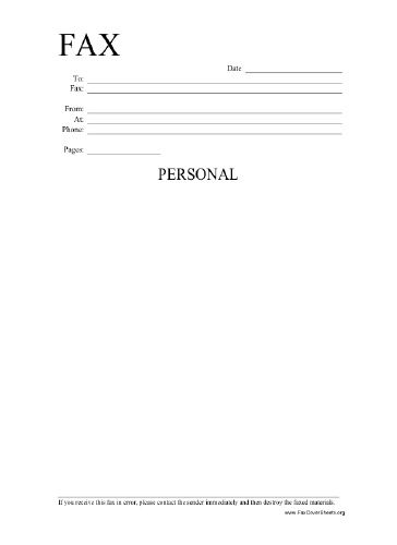 ms office fax cover sheet