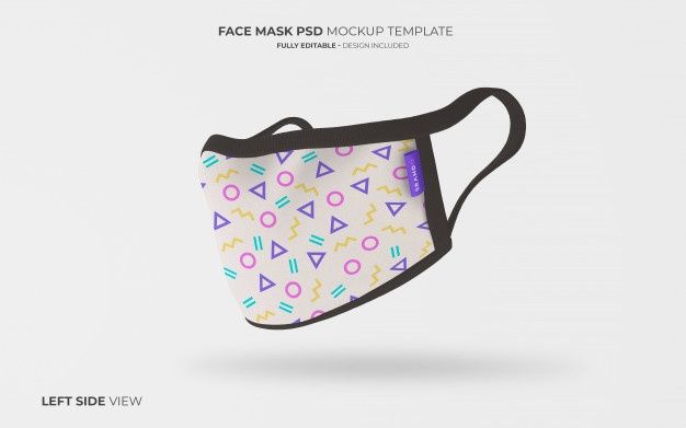 Download Face Mask Mockup In Left Side View For Free Face Mask Mockup Cool Face Masks Design