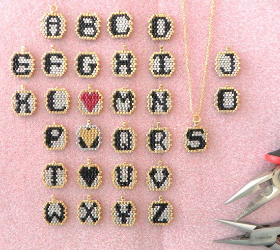 Monogram letter necklace Handmade custom necklace Silver or | Etsy