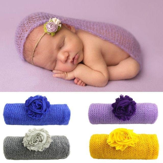 Baby Girl Knit Outfit Baby Hairband Newborn Set Newborn Props Mohair Outfit Newborn Photography Prop Newborn Accessories