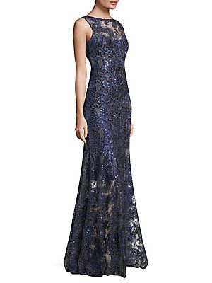 Elie Tahari Embroidered Floor Length Gown Evening Gowns Elie Tahari Embroidered Floor Length Gown
