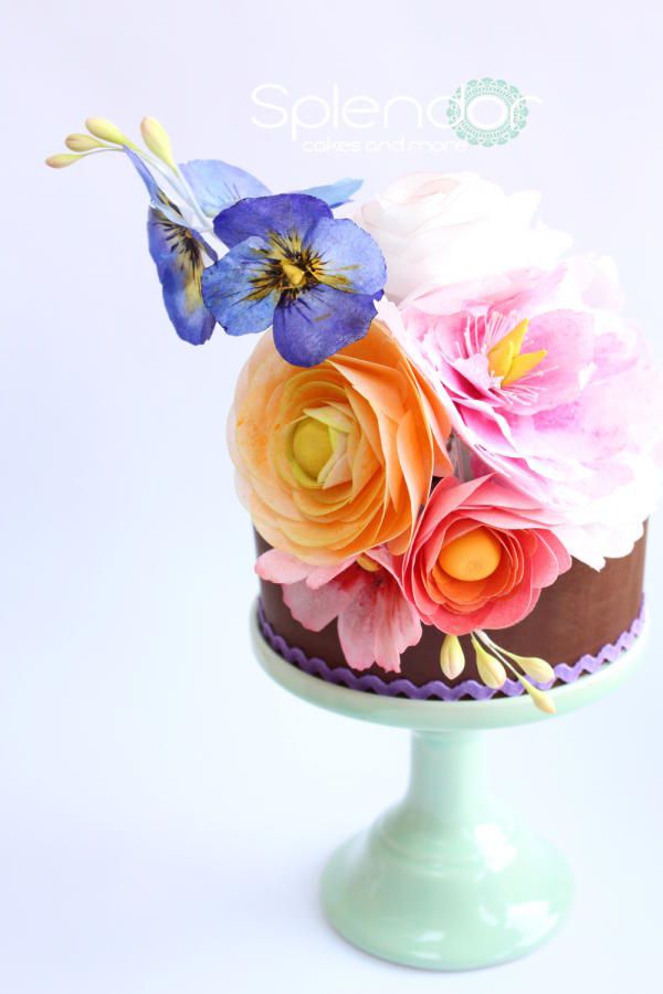 27 best wafer paper cakes images on pinterest wafer paper flowers rice paper flower