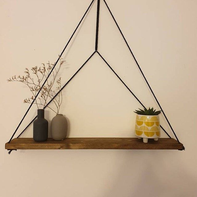Hanging Wood Shelf Setperfect For Apartment Decor Etsy Hanging Wood Shelves Oak Floating Shelves Ikea Floating Shelves