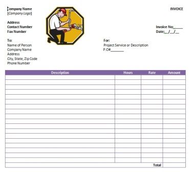 plumbing invoice forms