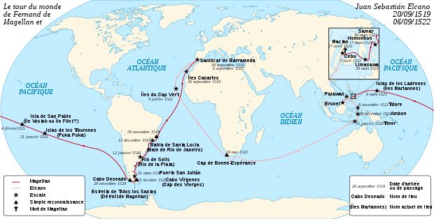 Magellan Elcano Circumnavigation Fr Fernand De Magellan Wikipédia Ferdinand Magellan Elcano Islands In The Pacific