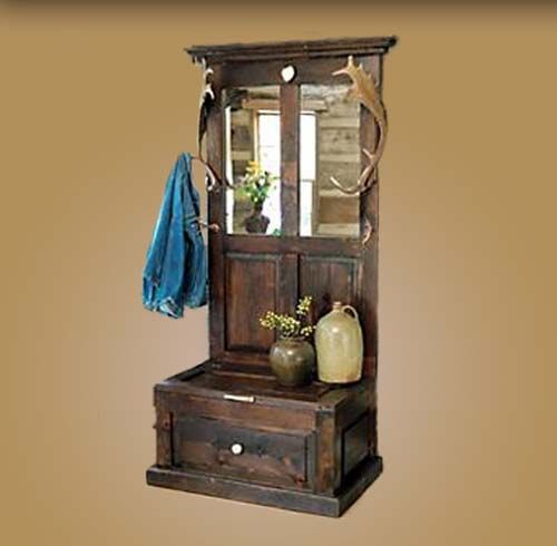 Rustic Wood And Antler Hall Tree Western Cabinets Buffets Rustic Wood And Antler Hall Tree Western Cabinets Buffets