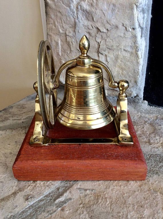 Details about / Nautical antique finish brass bell with anchor ship boat wall mount decor gift