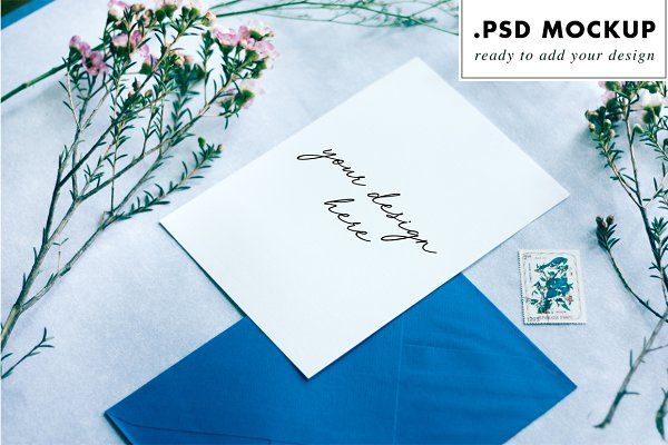 Download Blue Envelope Wedding Card Mockup Psd Mockup Free Mockups Psd Stationery Mockup Wedding Cards Invitation Mockup