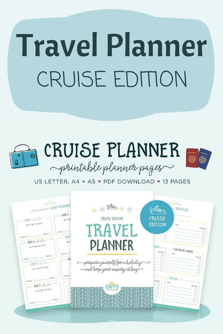 cruise travel planner printable vacation checklist trip planner