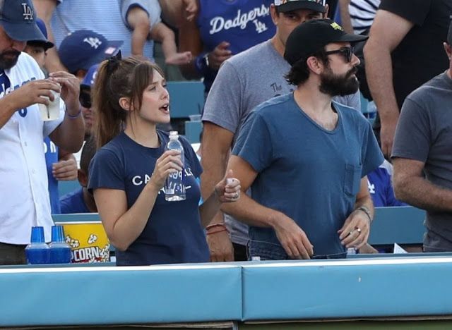 Elizabeth Olsen at NY Yankees vs LA Dodgers Game in Los Angeles, 08.25.