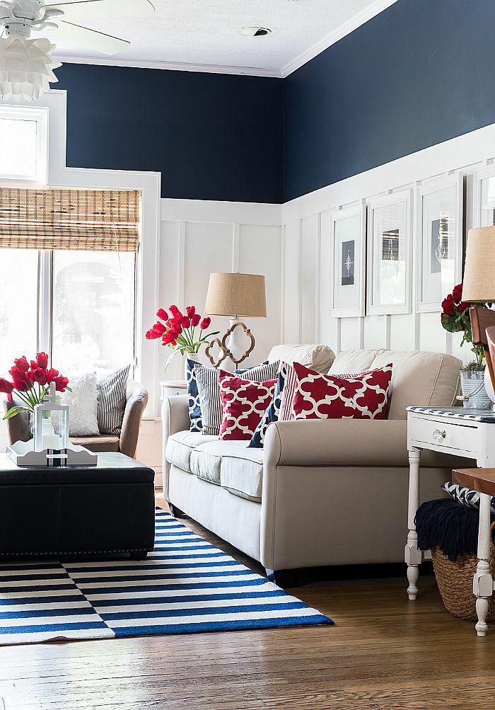 Red White Blue Americana Summer Decor It All Started With Paint Livingroomdecor Blue Living Room Living Room Red Blue Home Decor