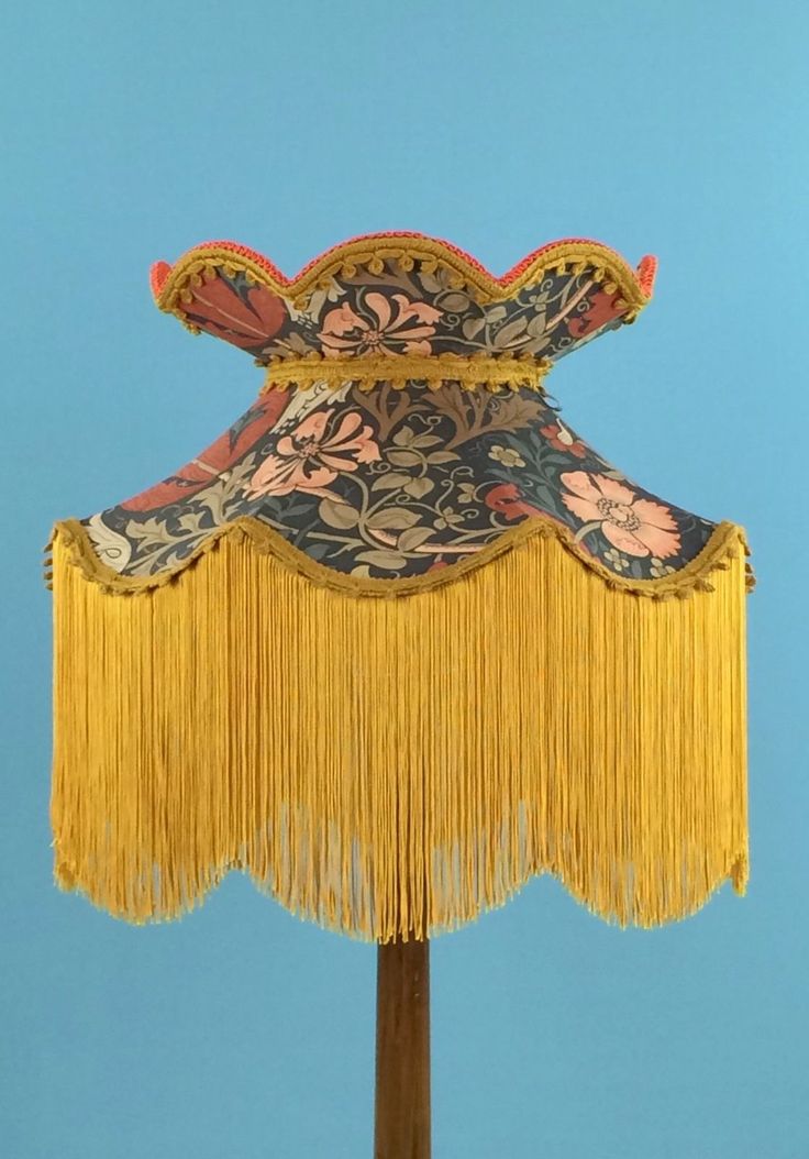 Victorian Vintage Lampshade Standard Handmade In A William Morris Fabric Style Boudoir Decoration Deco Victorian Vintage Lampshade Standard, Vintage Lampshades For Standard Lamps