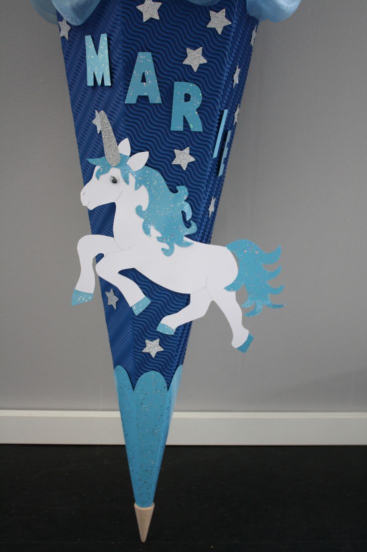 Schultuten Schultute Einhorn Star Blau Handarbeit Ein Designerstuck Von Bastel Shop Schultute Basteln Vorlage Schultute Basteln Schultute Selber Basteln