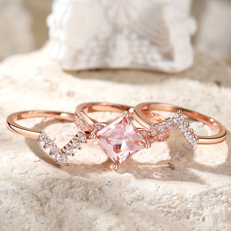 Synthetic morganite ring deals