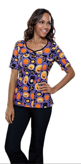 shop sassy halloween print scrub tops from cherokee uniforms at allheart americas medical superstore - Halloween Scrubs Uniforms shop sassy halloween print scrub tops from cherokee uniforms at allheart americas medical superstore - Halloween Scrubs Uniforms