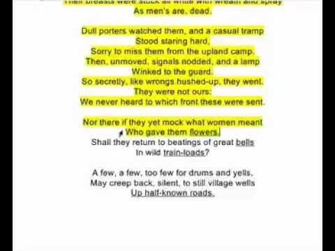 a review of wilfred owens poem the send off Hi, i wna know some more obvious n impt poetic devices used in wilfred owen's disabled, and how they brought out the essence of the poem:) thankyou. a review of wilfred owens poem the send off Hi, i wna know some more obvious n impt poetic devices used in wilfred owen's disabled, and how they brought out the essence of the poem:) thankyou.