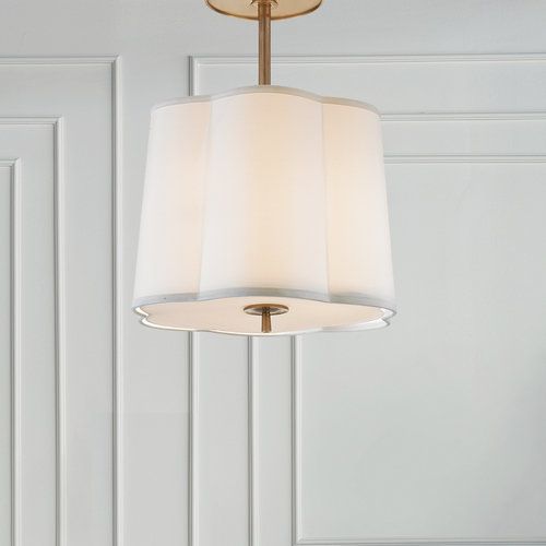 Visual Comfort Simple Scallop Large Hanging Silk Shade Simple Scallop Large Hanging Silk Shade