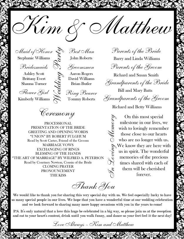 35 best printable wedding programs images on Pinterest Free - printable program templates 35 best printable wedding programs images on Pinterest Free - printable program templates