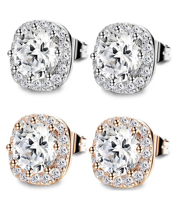 2 Pairs 20g Stud Earrings For Womens Mens Ear Piercings Cubic Earrings Stud 2 Pairs 20g For Womens Mens Ear Piercings Cubic Zirconia Halo C2184dgrauq Fashion Style Jewelry