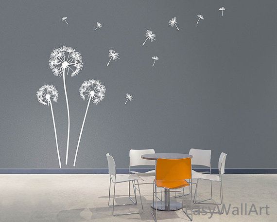 dandelion wall decal, dandelion decal, dandelion wall art, vinyl