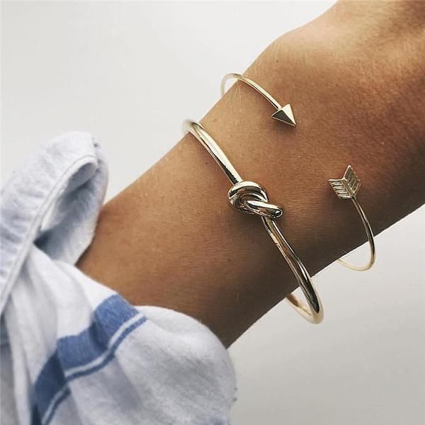 Gold Finish Leaf Design Simple Open Bohemian Style Inspired Bangle Bracelet Fashion Jewelry for Women Man