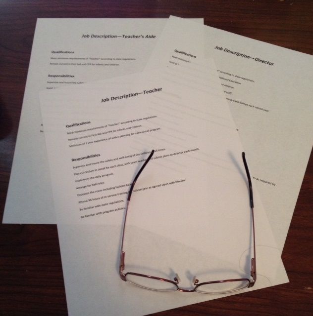 Job descriptions are vital to any program. Preschool Directors need to consider state regulations as well as program needs. Here are some tips on writing them and samples for each type of staff member.