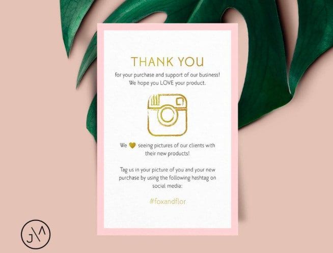 Design Amazon Thank You Card Product Insert