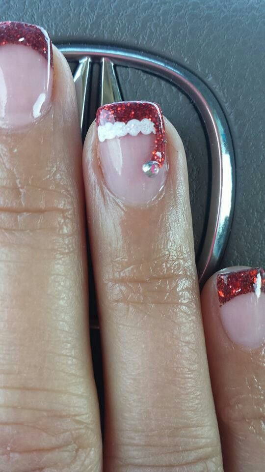 Santa Hat Tip Nails Nails In 2018 Nails, Nail Designs, Nail Art - Santa Hat Tip Nails Nails In 2018 Nails, Nail Designs, Nail Art