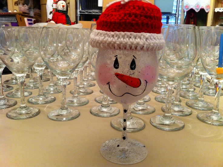 Christmas Winw Glass Christmas Winw Glass