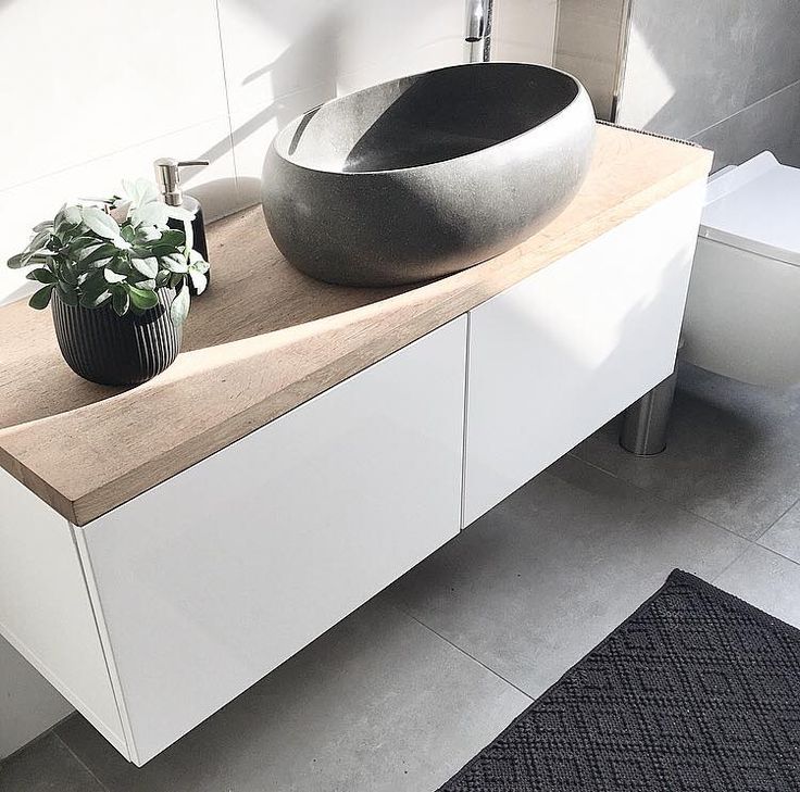 Lavabo De Salle De Bain Vanity Diy Buffet Besta Dessus En Chene