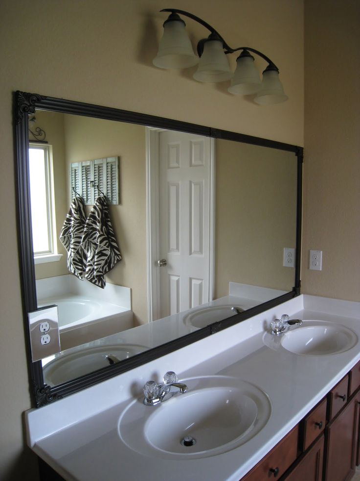 Bathroom Mirror Makeover Pinterest best 20+ frame bathroom mirrors ideas on pinterest | framed Bathroom Mirror Makeover Pinterest best 20+ frame bathroom mirrors ideas on pinterest | framed