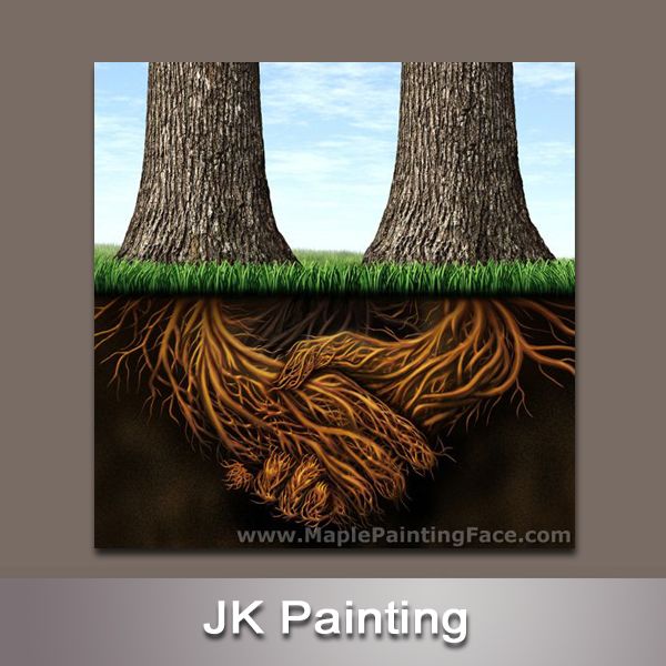 Modern Abstract Canvas Art Tree Roots Framed Painting Home Wall D Modern Abstract Canvas Art Tree Roots Framed Painting Home Wall D