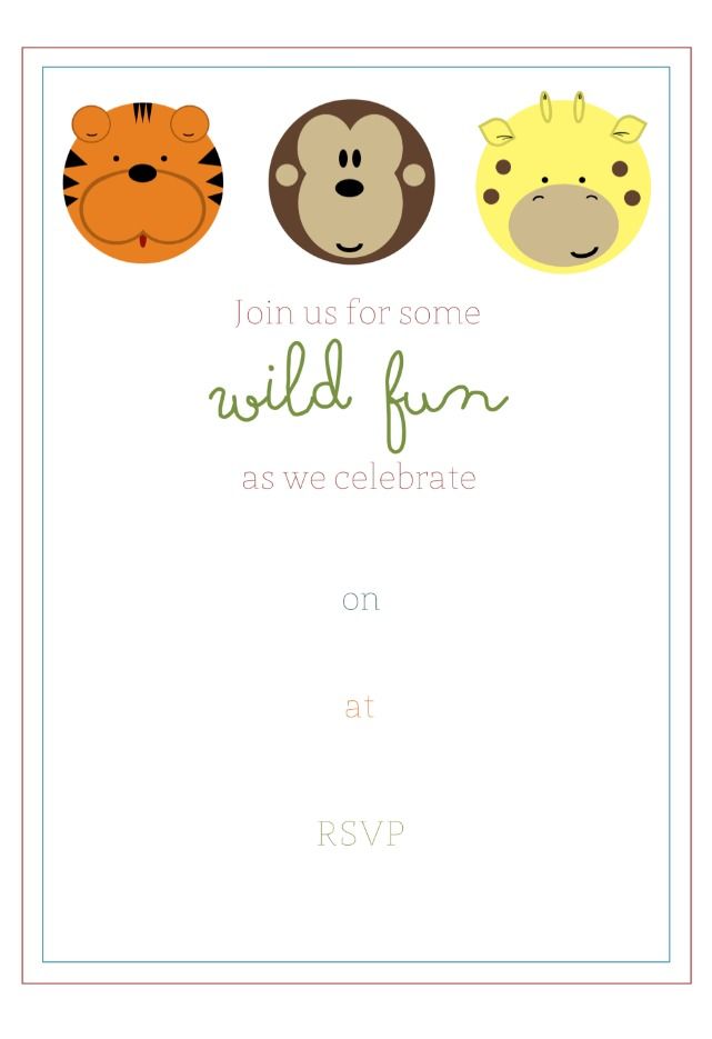 Free Printable: Jungle Party Invitation | birthday party ... Free Printable: Jungle Party Invitation | birthday party ...