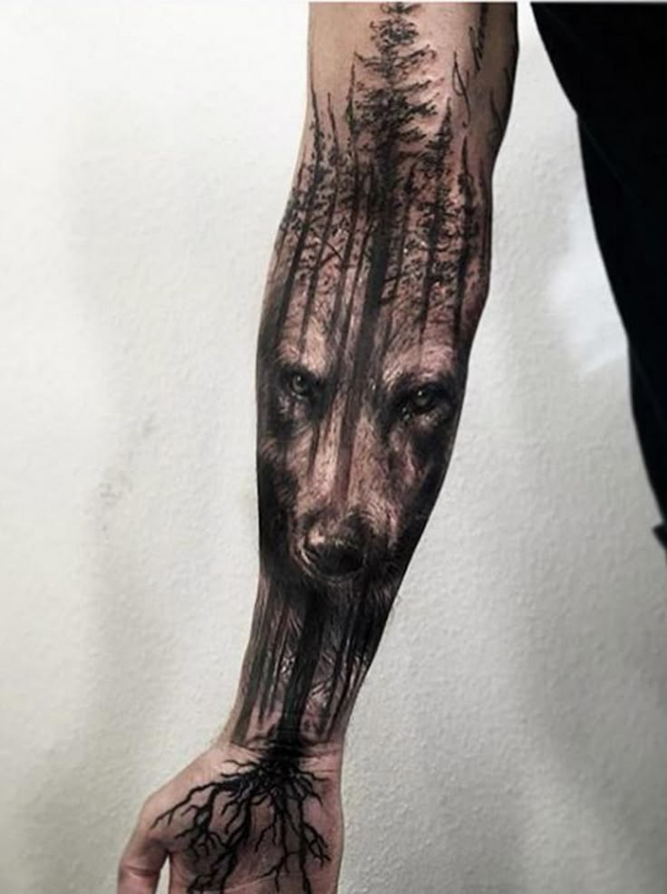 Amazing Wolf Tree Tattoo By Jak Connolly At Equilattera In Miami Amazing Wolf Tree Tattoo By Jak Connolly At Equilattera In Miami