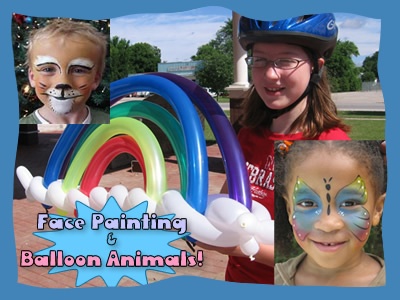 face painting and balloon twisting for birthday party