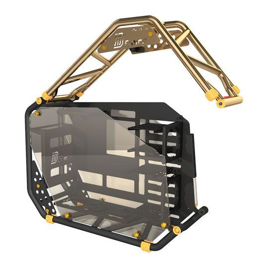 InWin D-Frame 2.0 BK/GO Gold/Black Motorcycle Steel Tube ATX ...