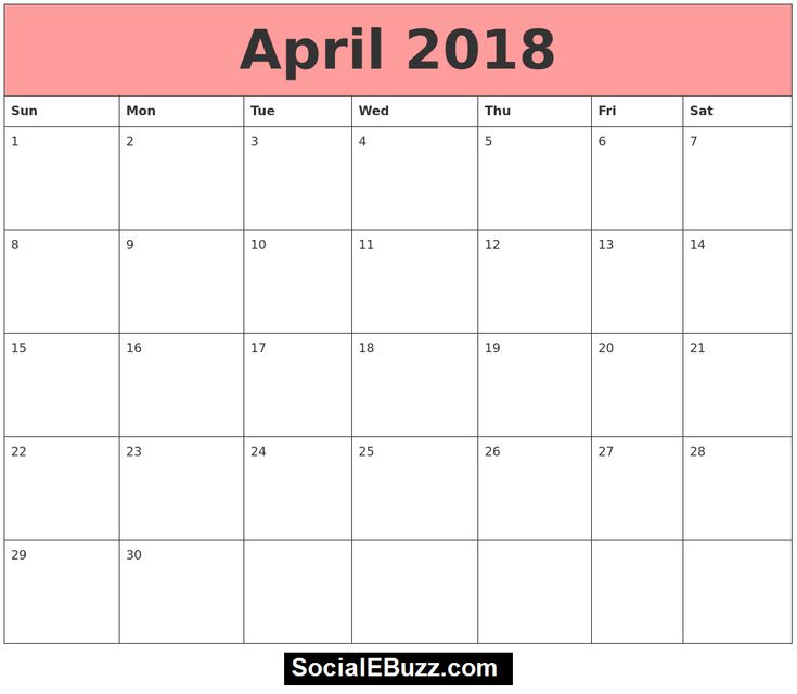 march april calendar 2018