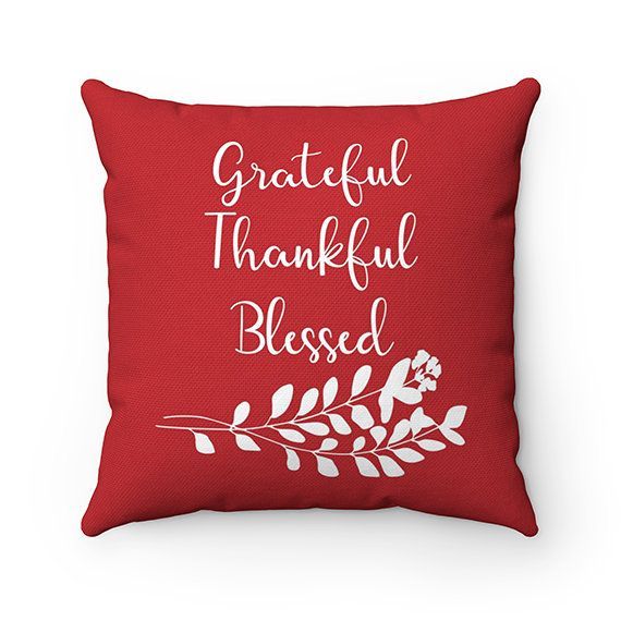 Monogram Throw Pillow with Sayings Grateful Thankful Blessed Monogram Throw Pillow with Sayings Grateful Thankful Blessed