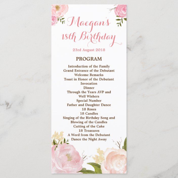 Romantic Watercolor Flowers Program Custom Zazzle Com Watercolor Flowers Wedding Program Design Romantic Weddings