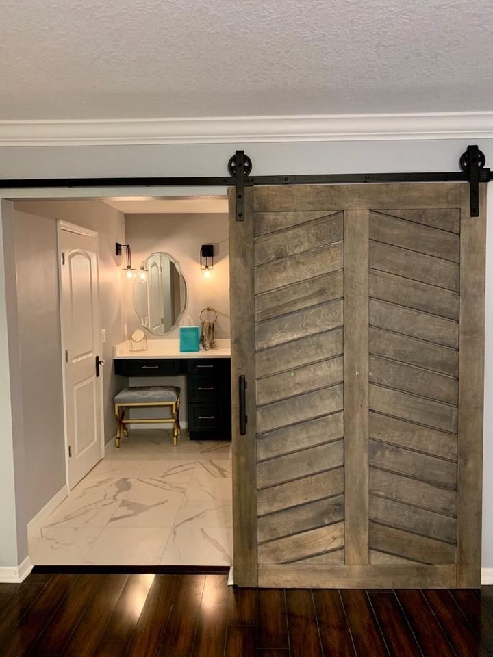 Ceiling Mounted Barn Door Without Paying A Fortune On The Hardware Thewoodentoolbox Rustic Farm Diy Barn Door Hardware Door Hardware Diy Barn Doors Sliding