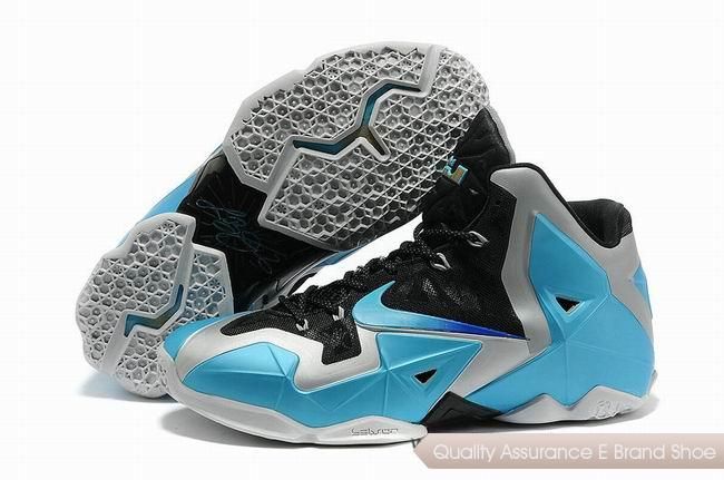 Nike LeBron 11 Black Silver Blue Basketball Shoes. cheap lebron 11 shoes sale online -