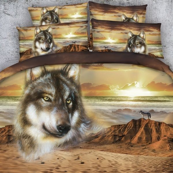 3d Wolf Bedding Set Super King Queen Twin Size 4 Pieces 100 Modal Duvet Cover Flat Sheet Seven Beautiful Parterns For Your Choose Wish In 2021 Animal Print 3d Wolf Bedding Set Super King, Animal Print Super King Size Bedding